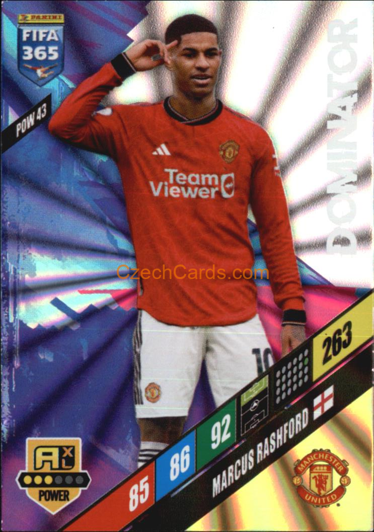 Marcus Rashford 2024 Panini FIFA 365  Adrenalyn XL Dominator POW43