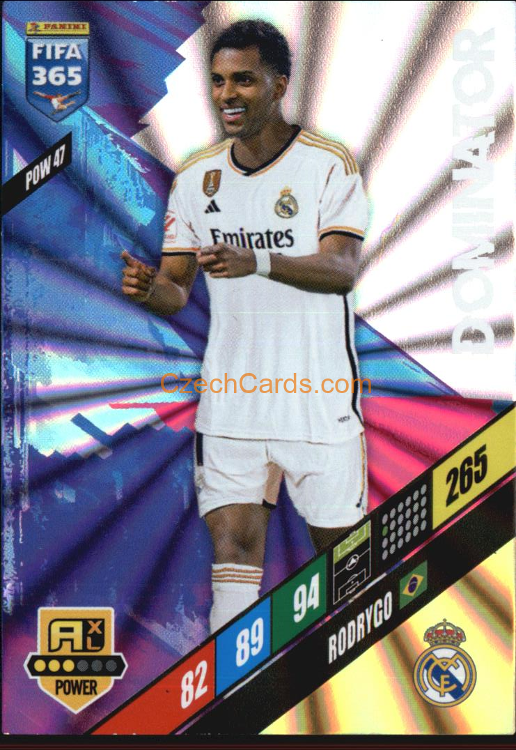 Rodrygo 2024 Panini FIFA 365  Adrenalyn XL Dominator POW47