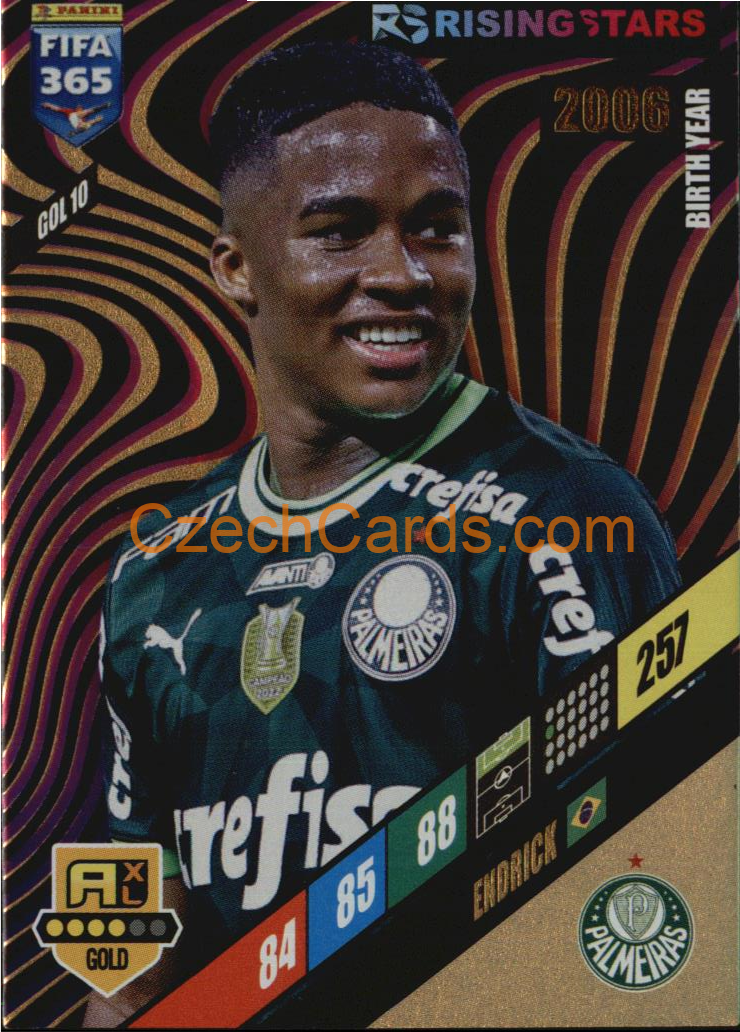 Endrick 2024 Panini FIFA 365  Adrenalyn XL Rising Star GOL10