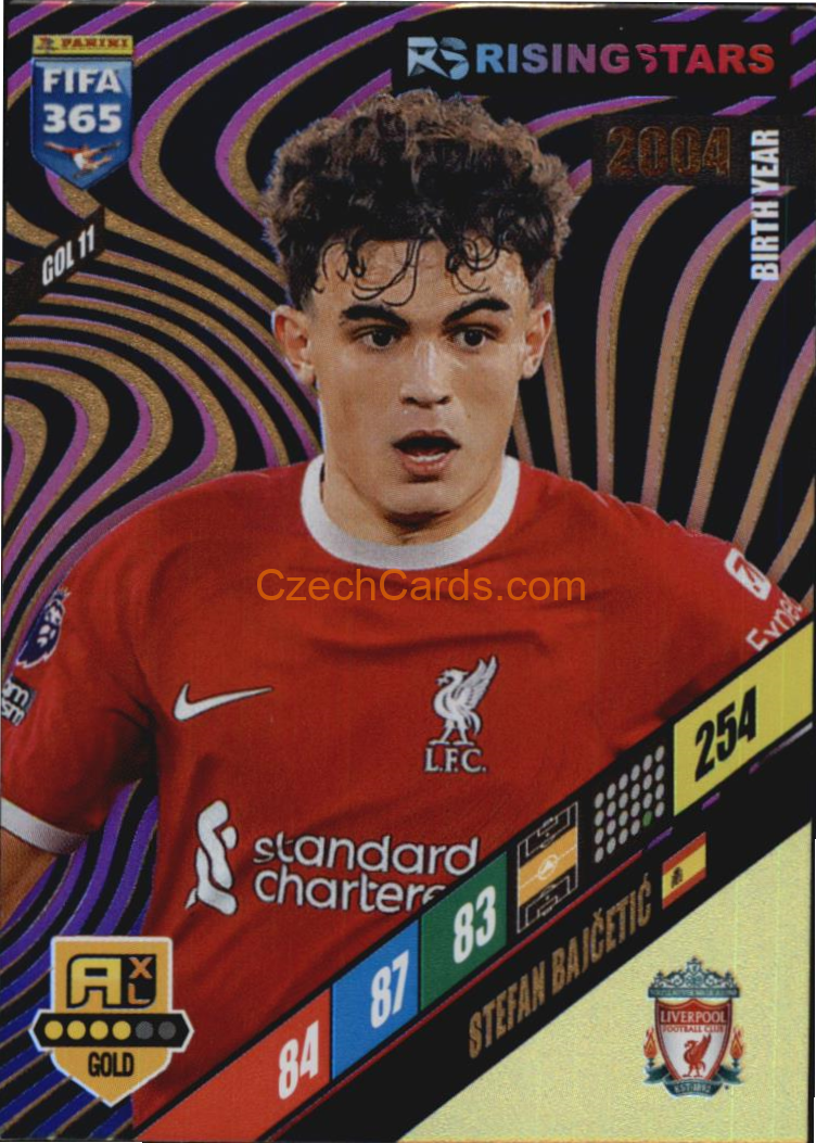 Stefan Bajčetić 2024 Panini FIFA 365  Adrenalyn XL Rising Star GOL11