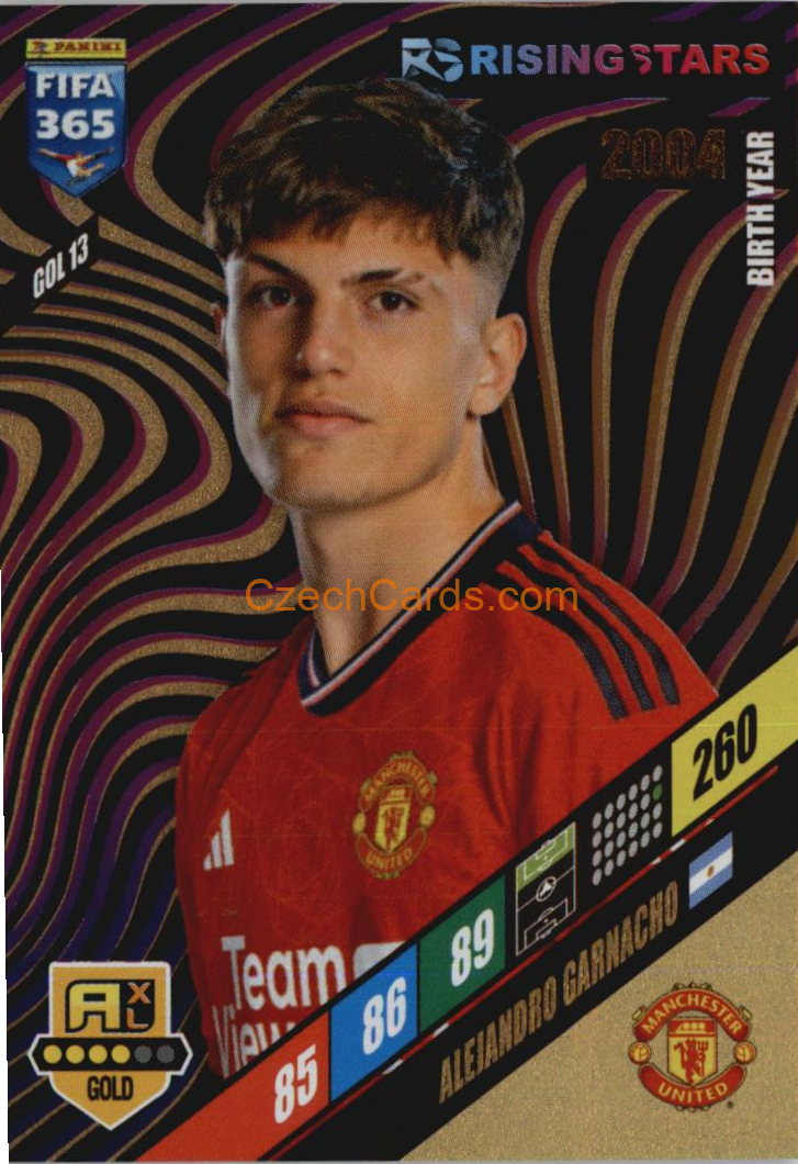 Alejandro Garnacho 2024 Panini FIFA 365  Adrenalyn XL Rising Star GOL13