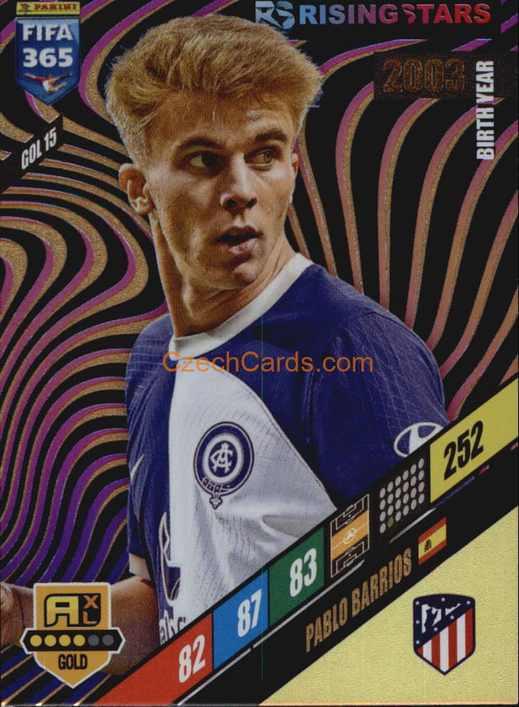 Pablo Barrios 2024 Panini FIFA 365  Adrenalyn XL Rising Star GOL15