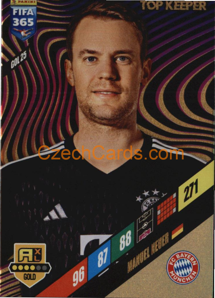 Manuel Neuer 2024 Panini FIFA 365  Adrenalyn XL Top Keeper GOL25