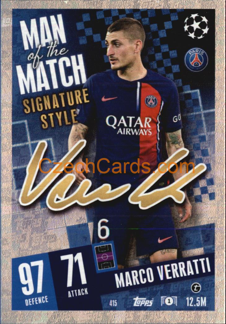 Marco Verratti 2023/04 Topps Match Attax Man of the Match #415