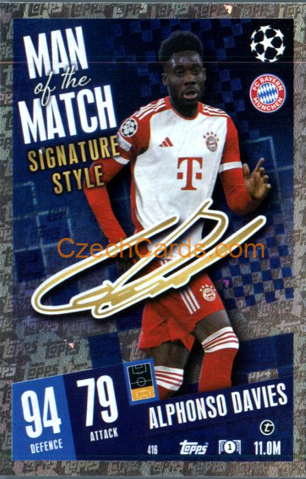 Alphonso Davies 2023/04 Topps Match Attax Man of the Match #416