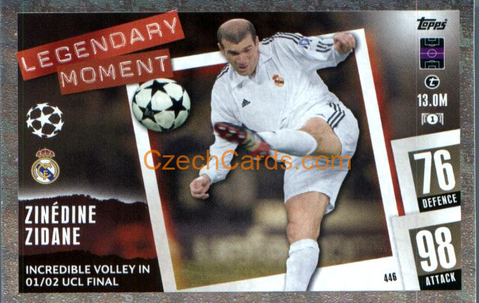 Zinedine Zidane 2023/04 Topps Match Attax Legendary Moment #446