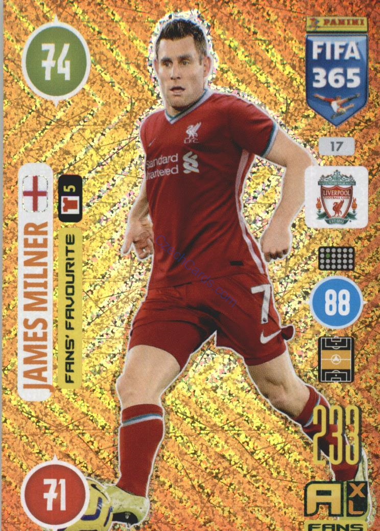 James Milner 2021 FIFA 365 Adrenalyn Fans' Favourite #17
