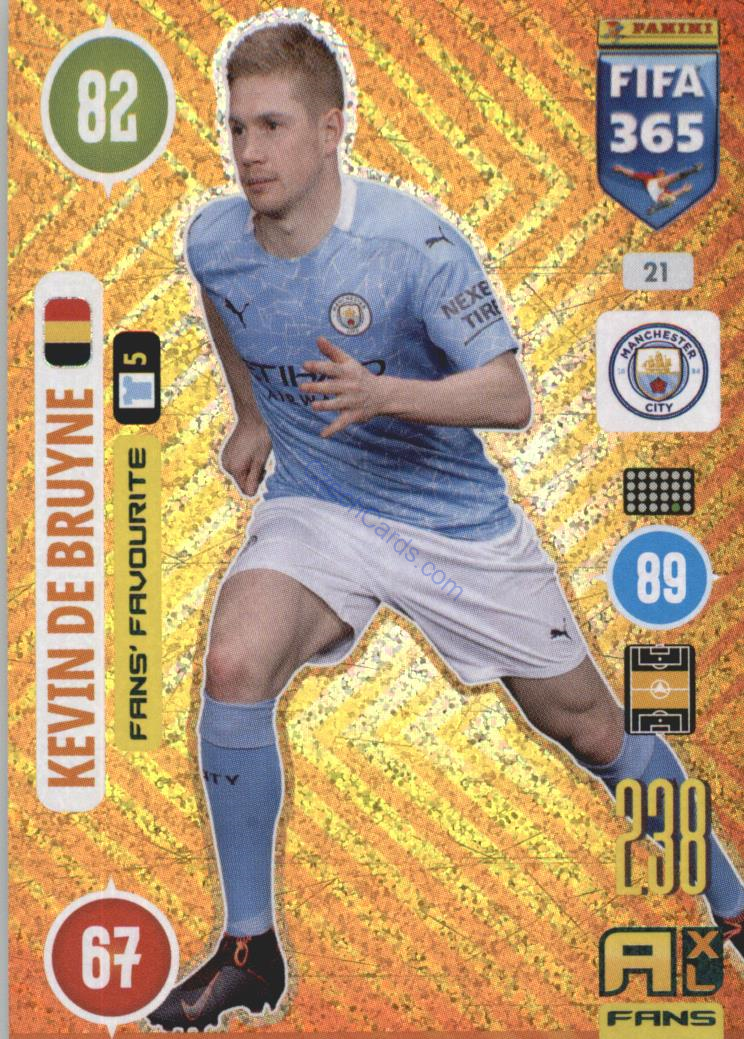 Kevin De Bruyne 2021 FIFA 365 Adrenalyn Fans' Favourite #21