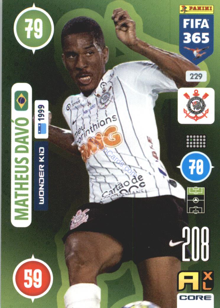 Matheus Davó 2021 FIFA 365 Adrenalyn Wonder Kid #229