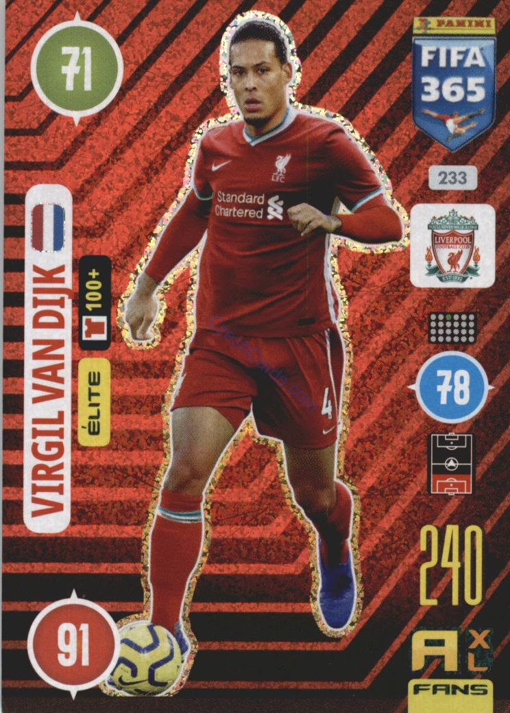 Virgil van Dijk 2021 FIFA 365 Adrenalyn Elite #233