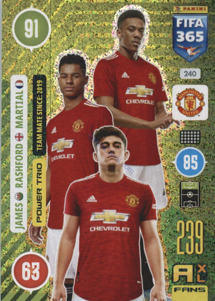 James / Rashford / Martial 2021 FIFA 365 Adrenalyn Power Trio #240