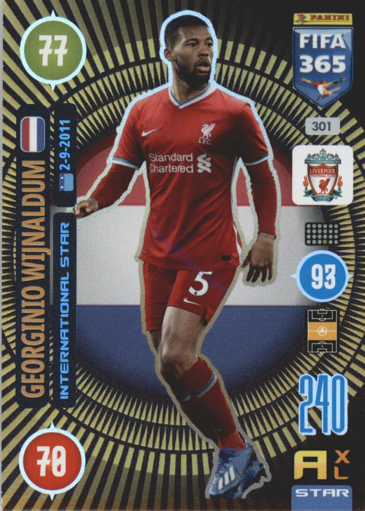 Georginio Wijnaldum 2021 FIFA 365 Adrenalyn International Star #301