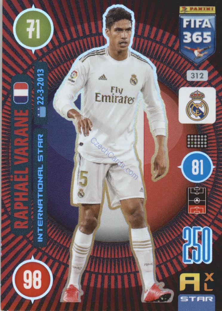 Raphaël Varane 2021 FIFA 365 Adrenalyn International Star #312