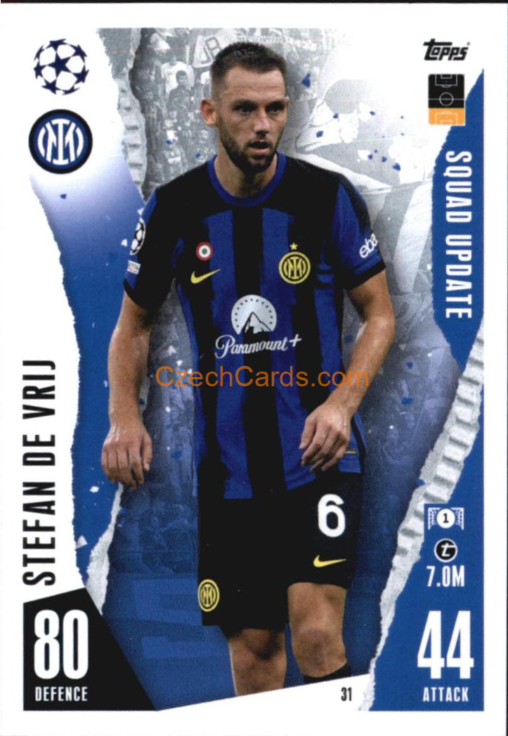Stefan de Vrij 2023/24 Topps Match Attax Extra #31