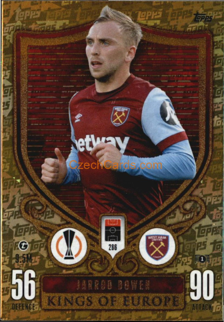 Jarrod Bowen 2023/24 Topps Match Attax Extra Kings of Europe #286