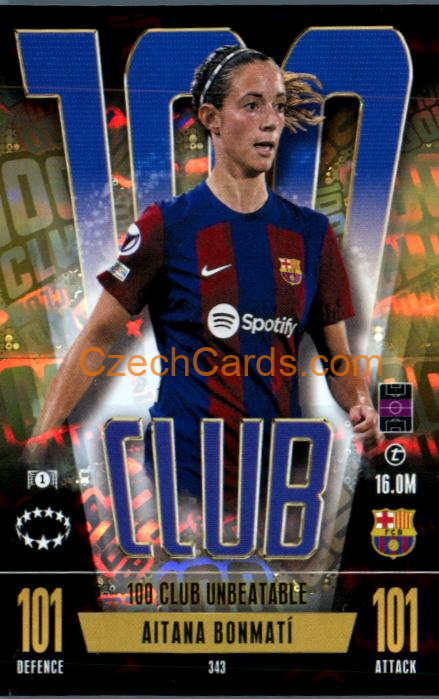 Aitana Bonmatí 2023/24 Topps Match Attax Extra 100 Club Women's #343
