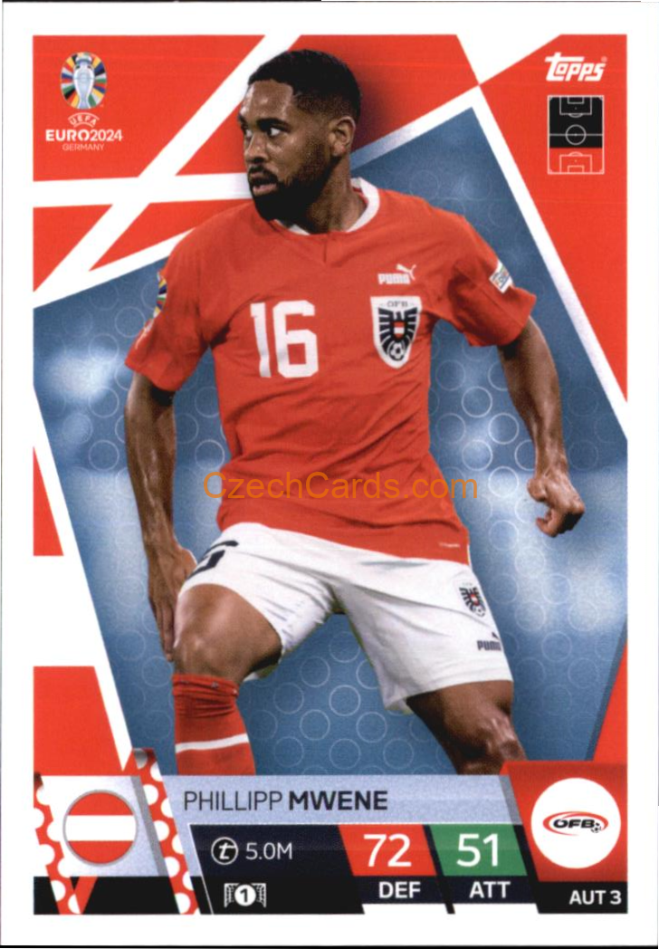Phillipp Mwene 2024 EURO Match Attax #AUT3