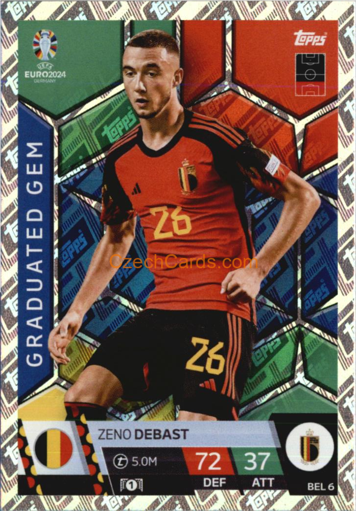 Zeno Debast 2024 EURO Match Attax Graduated Gem #BEL6