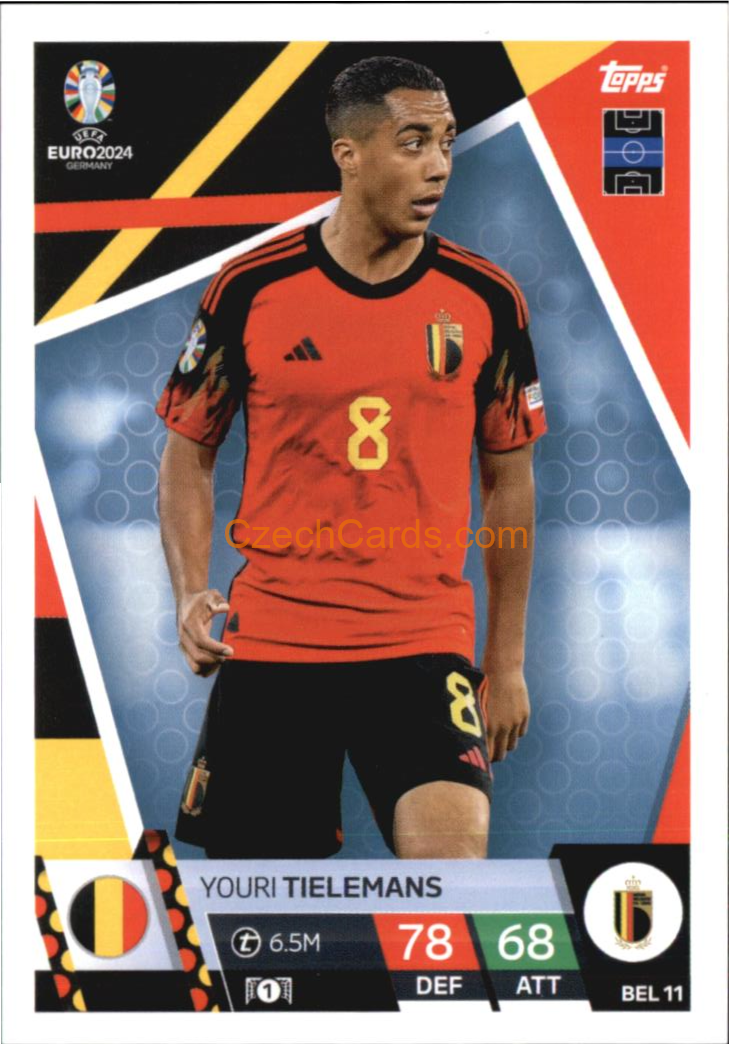 Youri Tielemans 2024 EURO Match Attax #BEL11