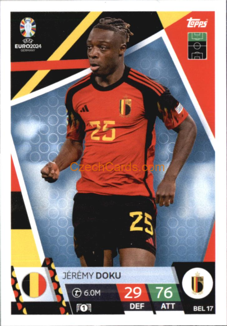 Jérémy Doku 2024 EURO Match Attax #BEL17