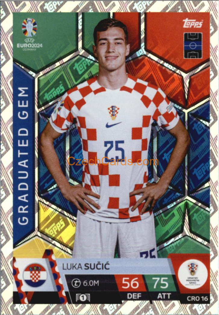 Luka Sučić 2024 EURO Match Attax Graduated Gem #CRO16