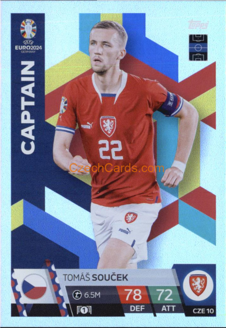 Tomáš Souček 2024 EURO Match Attax Captain #CZE10