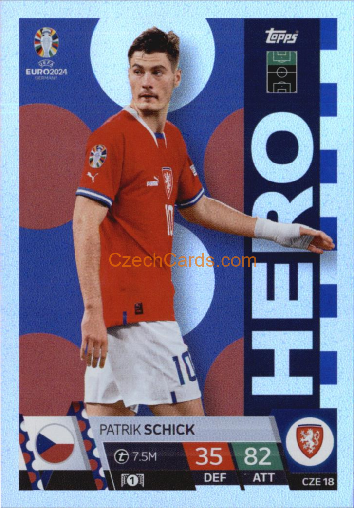 Patrik Schick 2024 EURO Match Attax Hero #CZE18