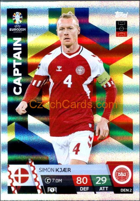 Simon Kjær 2024 EURO Match Attax Captain #DEN2