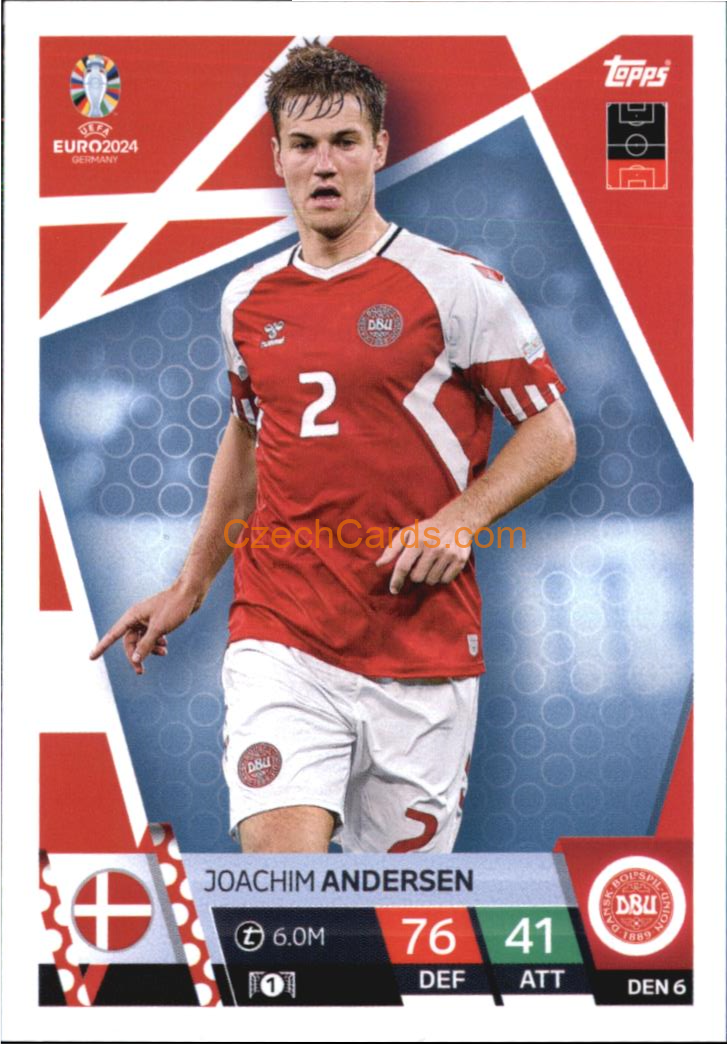 Joachim Andersen 2024 EURO Match Attax #DEN6
