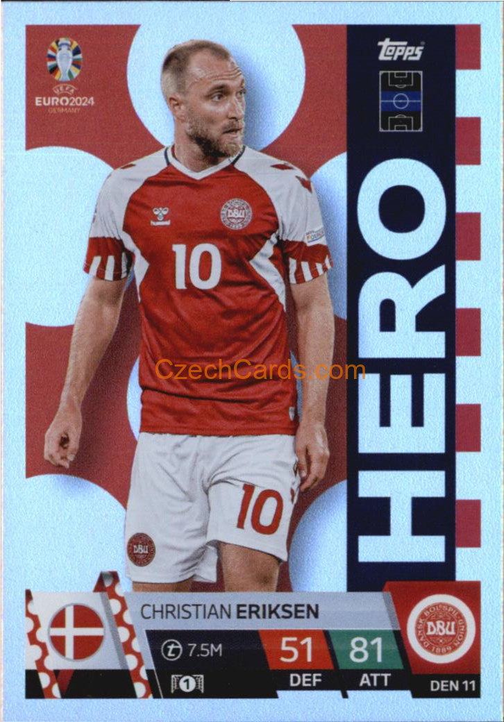 Christian Eriksen 2024 EURO Match Attax Hero #DEN11