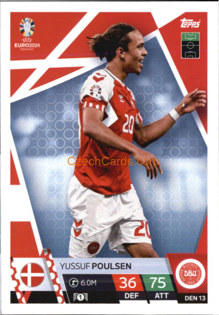 Yussuf Poulsen 2024 EURO Match Attax #DEN13