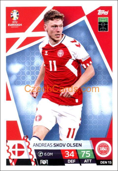Andreas Skov Olsen 2024 EURO Match Attax #DEN15