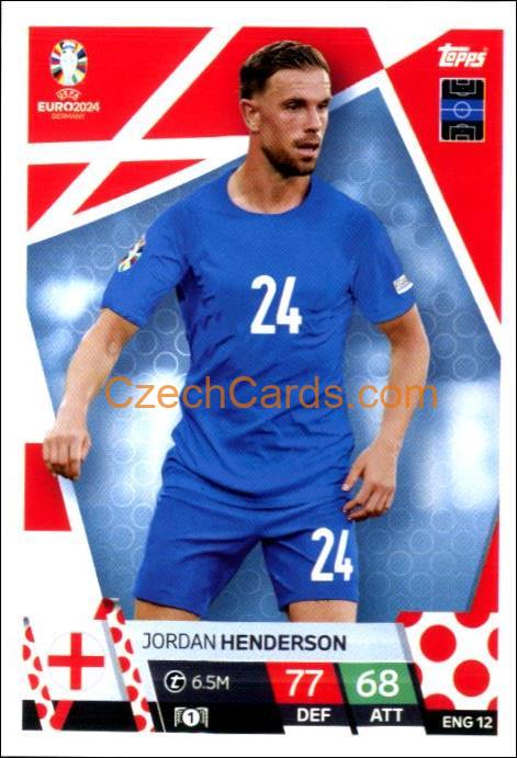 Jordan Henderson 2024 EURO Match Attax #ENG12