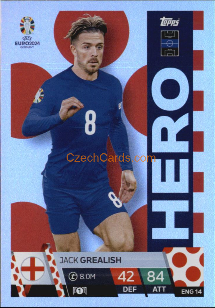 Jack Grealish 2024 EURO Match Attax Hero #ENG14
