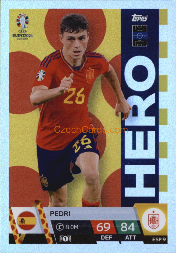 Pedri 2024 EURO Match Attax Hero #ESP9