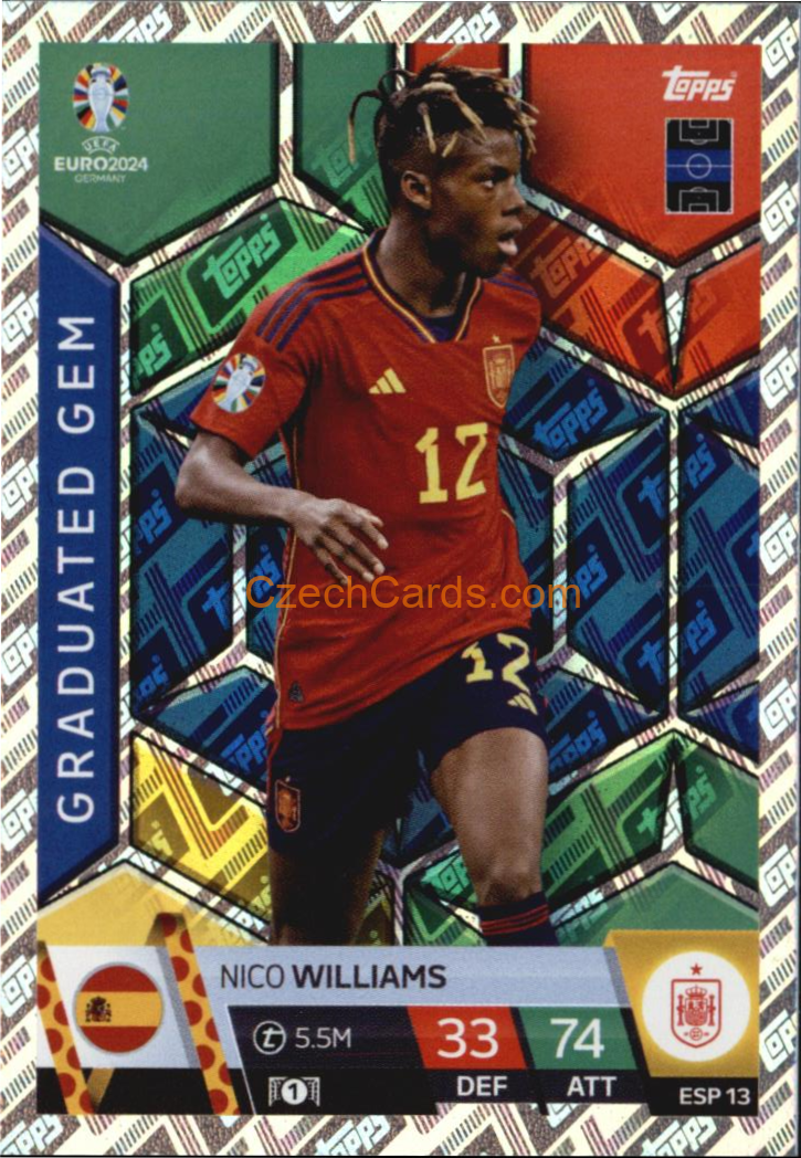 Nico Williams 2024 EURO Match Attax Graduated Gem #ESP13