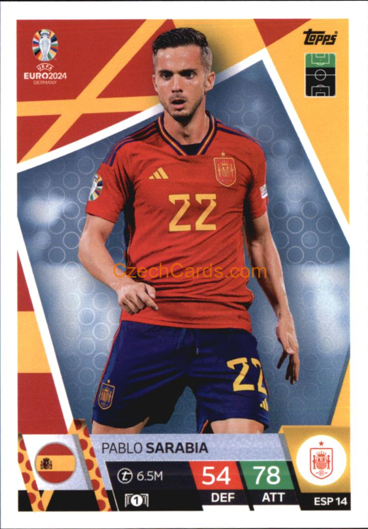 Pablo Sarabia 2024 EURO Match Attax #ESP14