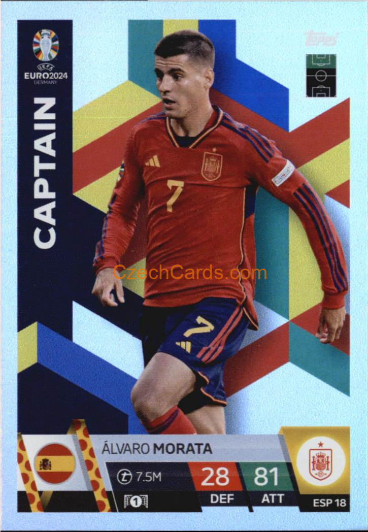 Álvaro Morata 2024 EURO Match Attax Captain #ESP18