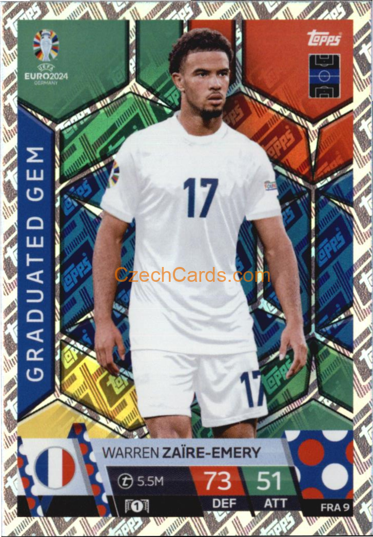 Warren Zaïre-Emery 2024 EURO Match Attax Graduated Gem #FRA9