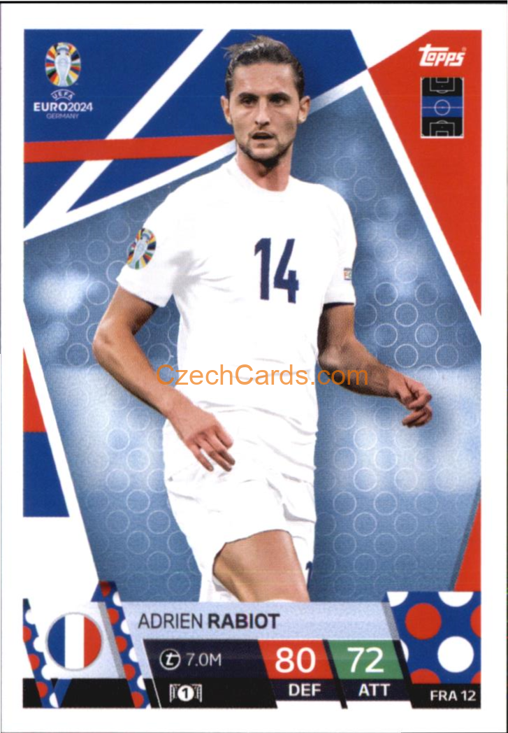 Adrien Rabiot 2024 EURO Match Attax #FRA12