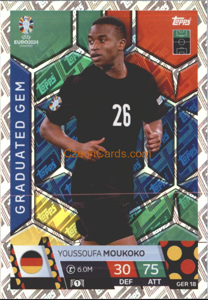 Youssoufa Moukoko 2024 EURO Match Attax Graduated Gem #GER18