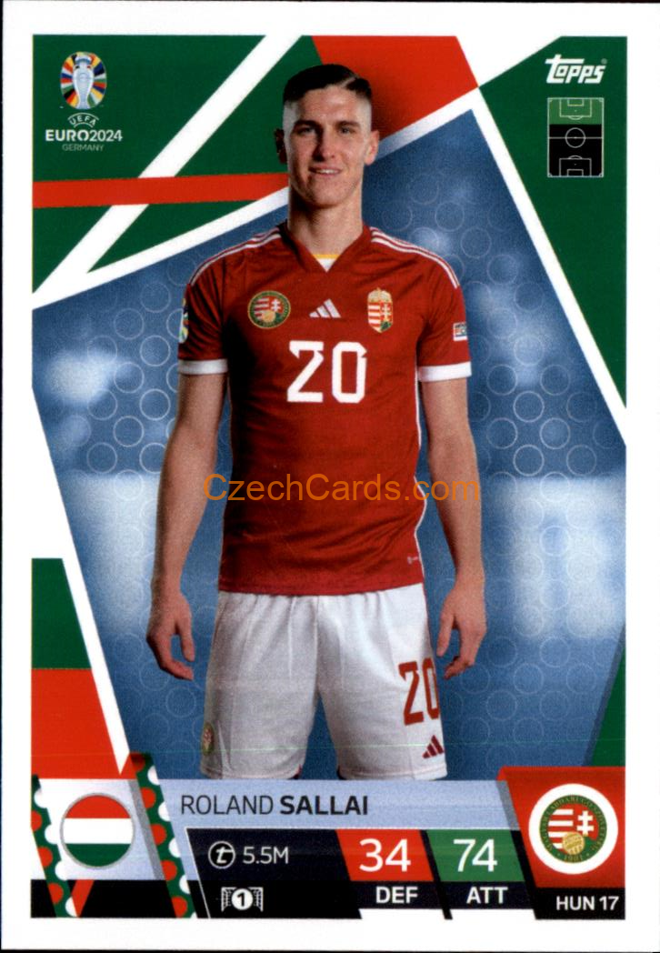 Roland Sallai 2024 EURO Match Attax #HUN17