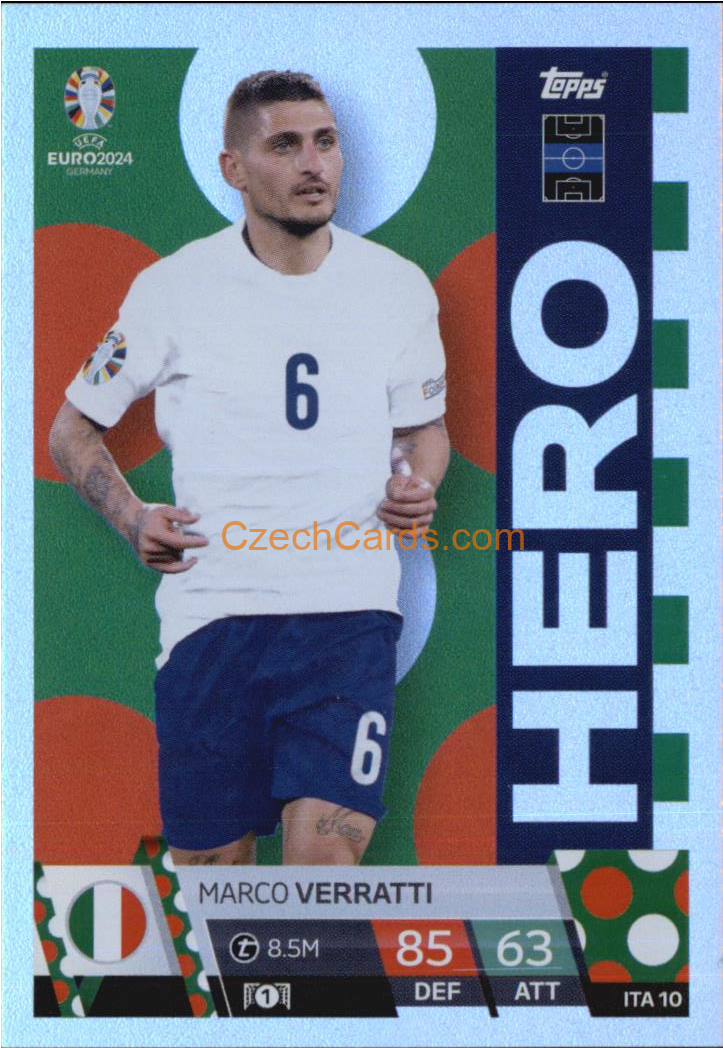 Marco Verratti 2024 EURO Match Attax Hero #ITA10