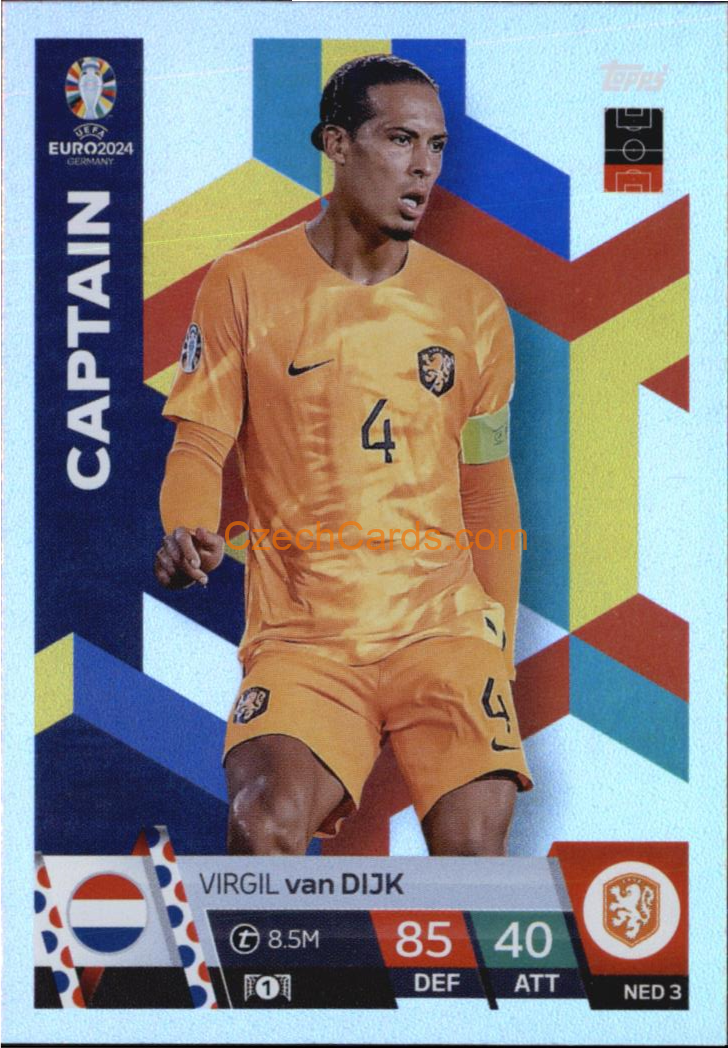 Virgil van Dijk 2024 EURO Match Attax Captain #NED3