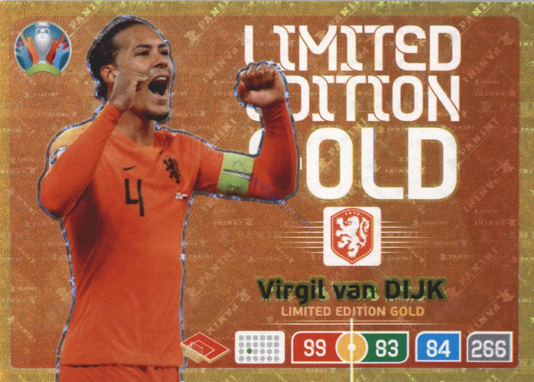Virgil van Dijk Panini Adrenalyn EURO 2020 Limited Ed. Gold