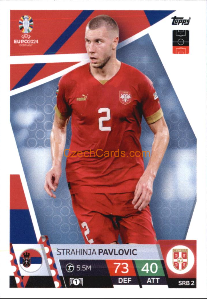 Strahinja Pavlović 2024 EURO Match Attax #SRB2