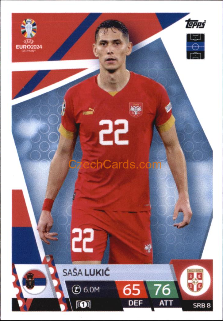 Saša Lukić 2024 EURO Match Attax #SRB8
