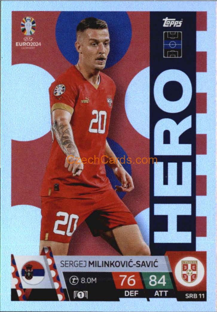 Sergej Milinković-Savić 2024 EURO Match Attax Hero #SRB11