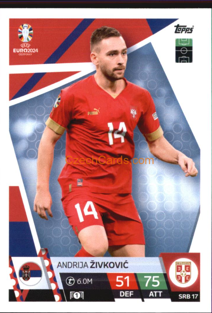 Andrija Živković 2024 EURO Match Attax #SRB17