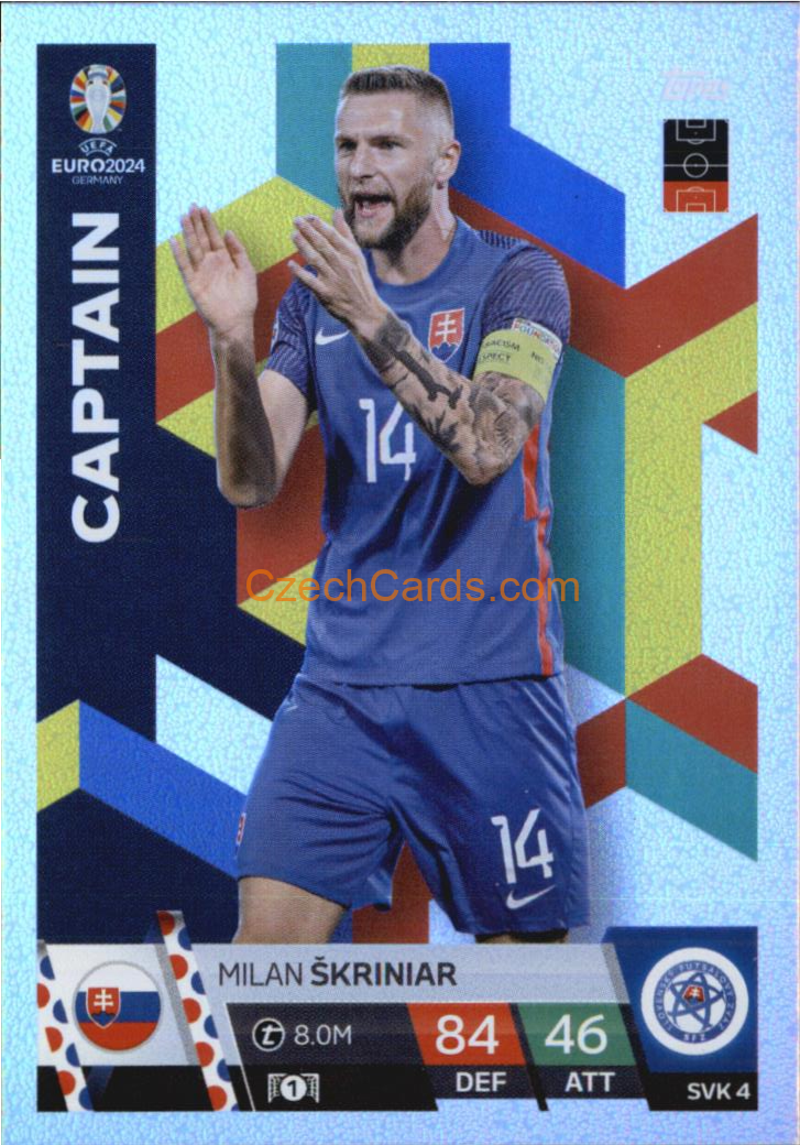Milan Škriniar 2024 EURO Match Attax Captain #SVK4